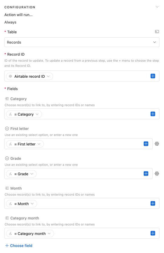 Pasting the value of all updated fields
